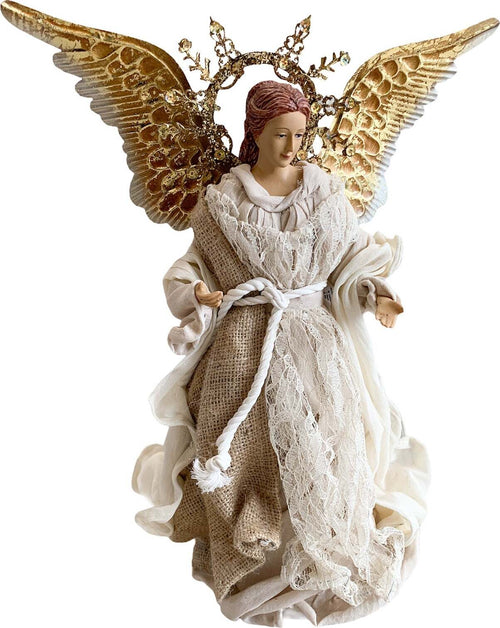 Angelo per presepe di natale statuetta h 35 cm in poli resina e tessuto su base con ali rimuovibili Casa e cucina/Decorazioni per interni/Addobbi e decorazioni per ricorrenze/Decorazioni natalizie/Punte albero di Natale MagiediNatale.it - Altamura, Commerciovirtuoso.it