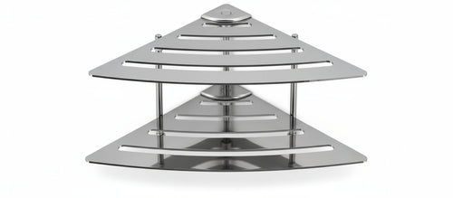 Angolare Doccia in Acciaio Inox Serie Point 1 Mensola Ad Angolo per Doccia Made in Italy Design Moderno