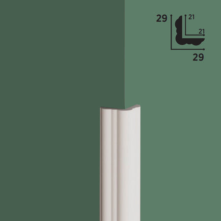 Pacco da 5 barre (12ml) di Profilo Angolare DUCALE in POLIMERI FeelingWood-HD 29x29mm - BIANCO