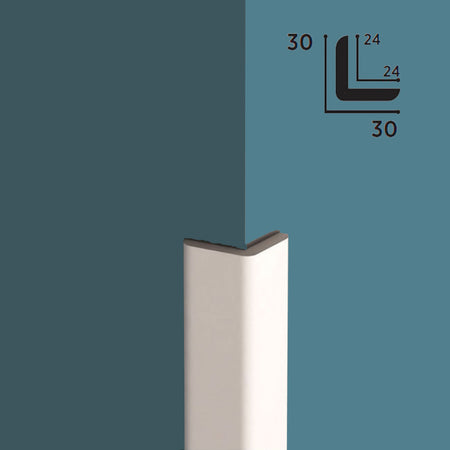 Pacco da 5 barre (12ml) di Profilo Angolare in POLIMERI FeelingWood-HD 30x30mm - BIANCO
