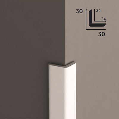 Pacco da 5 barre (12ml) di Profilo Angolare in POLIMERI FeelingWood-HD 30x30mm - BIANCO