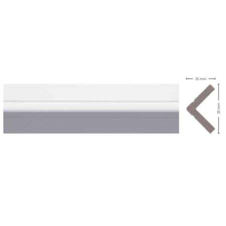 *STOCK FOLLI* asta intera di Profilo angolare in Polimeri Bianco RAL 9016 verniciabile 35X35mm