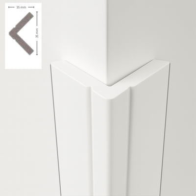 *STOCK FOLLI* asta intera di Profilo angolare in Polimeri Bianco RAL 9016 verniciabile 35X35mm