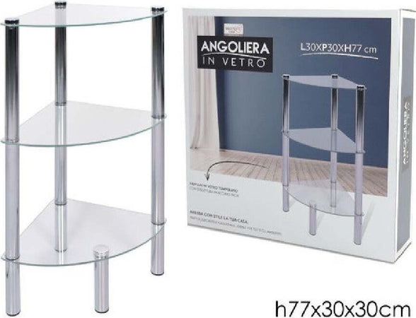 Angoliera 3 Ripiani Scaffale Angolare In Vetro Trasparente 77 X 30 X 30cm 726110 Casa e cucina/Organizzazione interni/Porta oggetti cassetti e scaffali/Mensole da muro Trade Shop italia - Napoli, Commerciovirtuoso.it