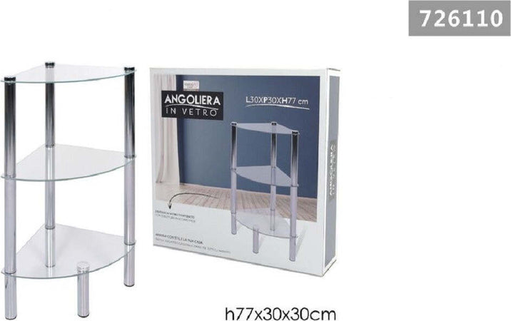 Angoliera 3 Ripiani Scaffale Angolare In Vetro Trasparente 77 X 30 X 30cm 726110 Casa e cucina/Organizzazione interni/Porta oggetti cassetti e scaffali/Mensole da muro Trade Shop italia - Napoli, Commerciovirtuoso.it