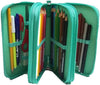 Animal Crossing Astuccio Scuola Completo Triplo 3 Zip Azzurro Verde Acqua Astuccio con Penne Matite e Pennarelli Giotto Franco Cosimo Panini