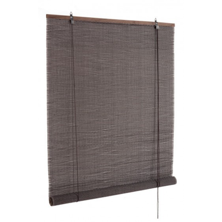 Tenda Anna Nero in bamboo, barre in legno e filo di poliestere copertura 75%