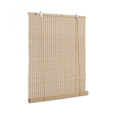 Tenda Anna naturale in bamboo, barre in legno e filo di poliestere copertura 75%