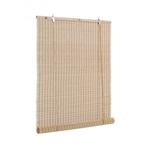Tenda Anna naturale in bamboo, barre in legno e filo di poliestere copertura 75%