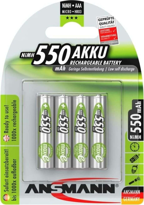 Ansmann-4x-Batterie-ricaricabili-mini-stilo-AAA---550-mAh-1,2-V