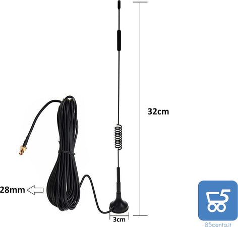 Antenna Base Magnetica 12dBi 4G Ripetitore di Segnale per Interni Esterni connettore TS9