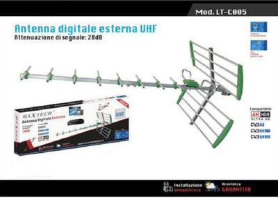 Antenna Tv Digitale Terrestre Esterno Uhf 28db Dvbt Televisore Maxtech Lt-c005 Elettronica e telefonia > Accessori Audio e Video > Antenne Trade Shop italia - Napoli, Commerciovirtuoso.it