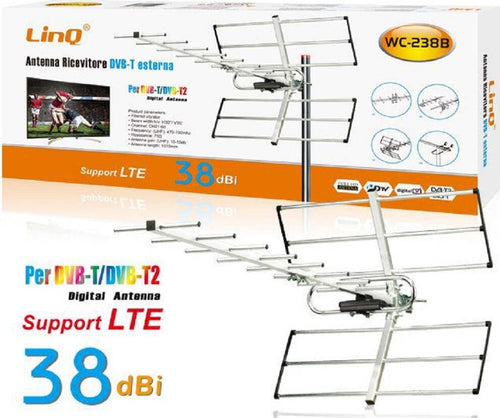 Antenna Tv Uhf Dvb-t Dvb-t2 Digitale Esterno Amplificata Ricevitore 38dbi Wc-238b Elettronica/Home Cinema TV e video/Accessori/Antenne/Antenne TV Trade Shop italia - Napoli, Commerciovirtuoso.it