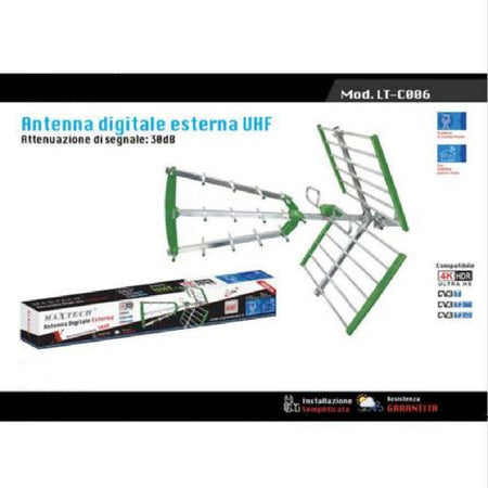 Antenna Tv Uhf Esterna Dvb-t Digitale Terrestre 30db Televisione Maxtech Lt-c006 Elettronica e telefonia > Accessori Audio e Video > Antenne Trade Shop italia - Napoli, Commerciovirtuoso.it