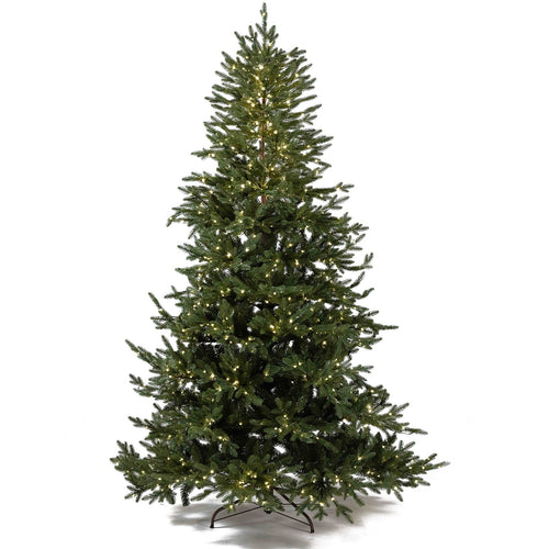 Albero di natale Tonale con Led e Tronco Marrone 80% PE Effetto Real Touch
