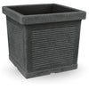 Vaso quadrato ''Quadro Millerighe Classic'' in plastica da esterno per fiori e piante