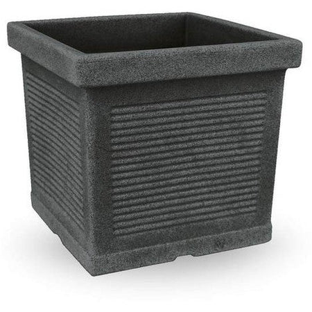 Vaso quadrato ''Quadro Millerighe Classic'' in plastica da esterno per fiori e piante