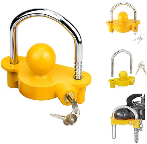 Antifurto Rimorchio Lucchetto per Traino Caravan Universale Gancio a Sfera 2 Key