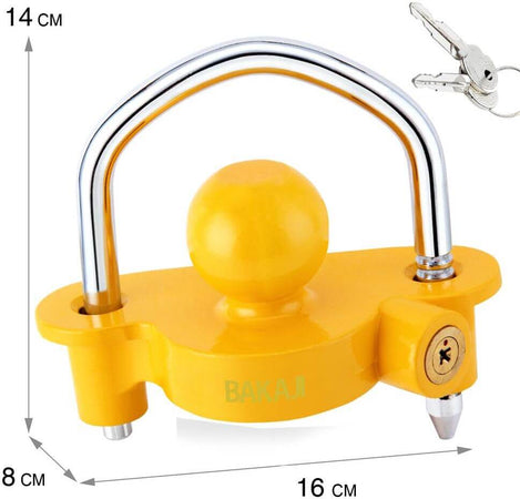 Antifurto Rimorchio Lucchetto per Traino Caravan Universale Gancio a Sfera 2 Key