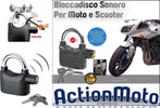 ANTIFURTO-SONORO-MOTO-SCOOTER-LUCCHETTO-BLOCCADISCO-ALLARME-IMPERMEABILE-110dBa
