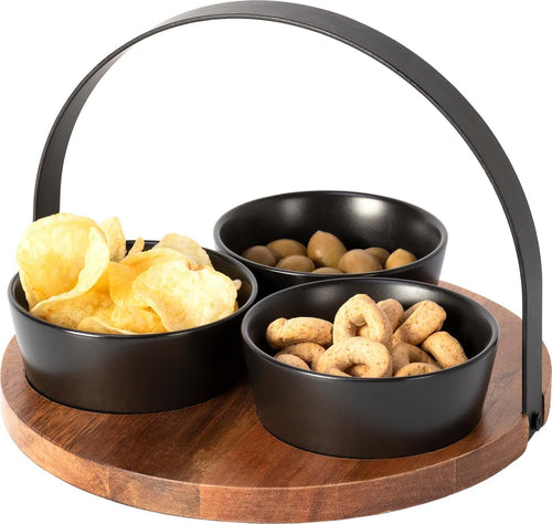 Antipastiera Base In Legno Con Manico Metallo + 3 Ciotole Vassoio Finger Food Cucina > Accessori cucina Trade Shop italia - Napoli, Commerciovirtuoso.it