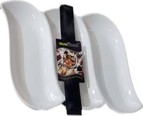 ANTIPASTIERA VASSOIO IN CERAMICA BIANCA 3 POSTI SCOMPARTI ANTIPASTO 37CM Casa e cucina/Stoviglie/Piatti ciotole e vassoi/Piatti per servire/Vassoi/Vassoi da portata Trade Shop italia - Napoli, Commerciovirtuoso.it