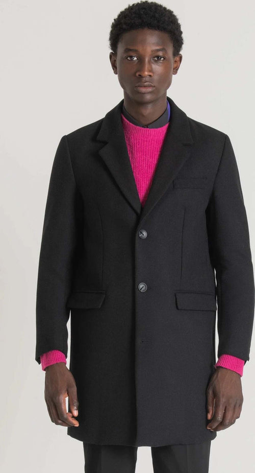 Antony-Morato-Cappotto-Uomo-Slim-Fit-Russel-Nero-Misto-Lana-E-Cachemire-Cappotto-Classico-Mono-Petto