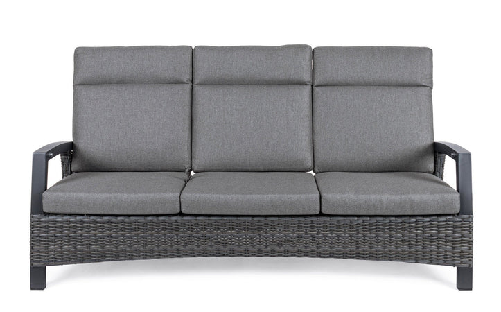 Divano "Britton" a tre posti, reclinabile, con cuscini comodi e sfoderabili, in alluminio