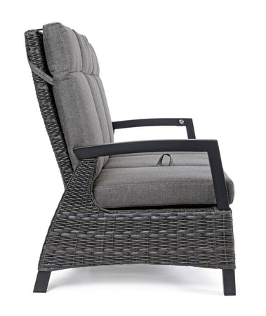 Divano "Britton" a tre posti, reclinabile, con cuscini comodi e sfoderabili, in alluminio