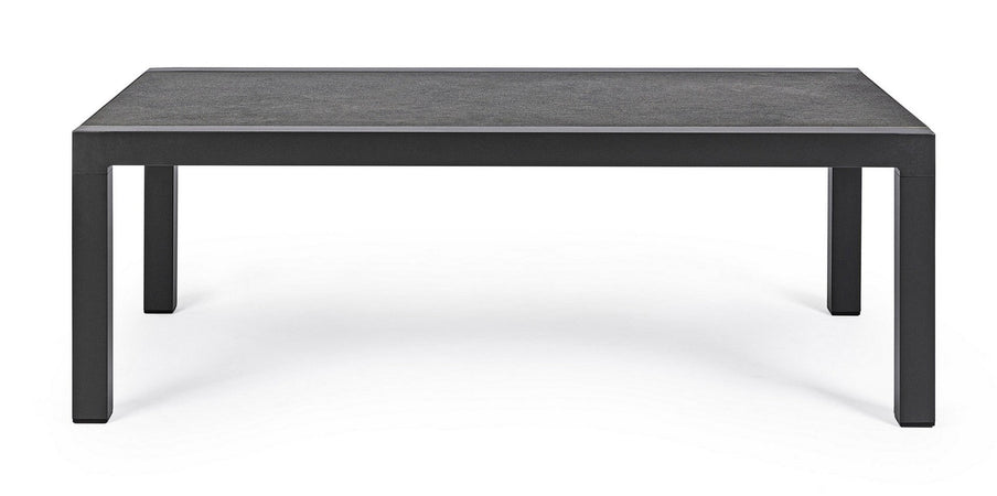 Tavolo "Kledi" piano in ceramica, struttura in alluminio per esterno da 120 x 70 cm