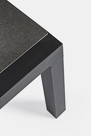 Tavolo "Kledi" piano in ceramica, struttura in alluminio per esterno da 120 x 70 cm