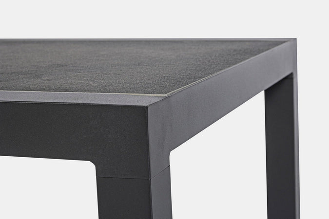 Tavolo "Kledi" piano in ceramica, struttura in alluminio per esterno da 120 x 70 cm