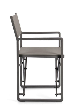 Sedia da regista "Konnor" struttura in alluminio, seduta in textilene, ideale per giardino