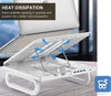 AOPOY - Supporto PC Portatile, Supporto per Laptop Multi-Angolo Regolabile - Compatibile per Laptop (10-17 Pollici) MacBook PRO/Air, Surface Laptop, Samsung, HP (BIANCO) con prese USB e portacellulare integrato