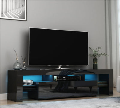 Mobile tv led 16 colori soggiorno salotto porta tv nero lucido in legno laminato 160x45x35