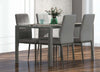 AOS64-NUOVO-SVENDITA-set-tavolo-+-4-sedie-grigio-pelle-soggiorno-salotto-tavolo-in-acciaio-e-vetro-cucina