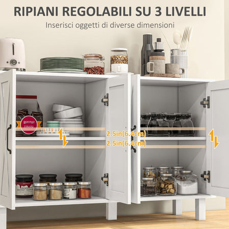 AOS72 NUOVO SVENDITA credenza bianca mobile tv cucina soggiorno salotto camera bagno multiuso