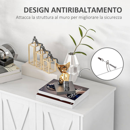 AOS72 NUOVO SVENDITA credenza bianca mobile tv cucina soggiorno salotto camera bagno multiuso