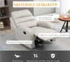 F833-456V00LGA Poltrona Relax Reclinabile con Seduta Imbottita e Poggiapiedi per Casa e Ufficio 80x91x102 cm, Grigio
