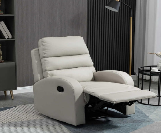 F833-456V00LGA Poltrona Relax Reclinabile con Seduta Imbottita e Poggiapiedi per Casa e Ufficio 80x91x102 cm, Grigio