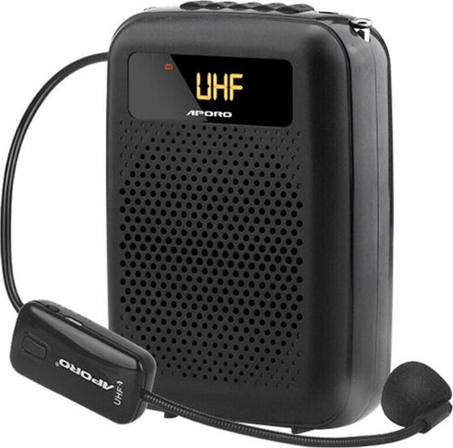 APORO T4 Amplificatore per Voce Cassa UHF Bluetooth con Microfono Portatile - Colore Nero