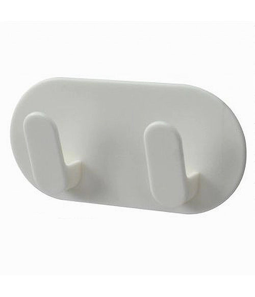Appendiabiti 2 Ganci Posti Doppio Adesivo Parete Cucina Bagno Attaccapanni 79339