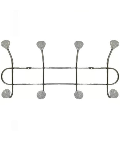 Appendiabiti A Parete Muro Appendini 8 Ganci 4+4 In Metallo Con Fiori Cristallo