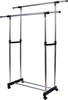 Appendiabiti-Allungabile-Telescopico-Doppio-Con-Ruote-E-Vassoio-80x40x80/155cm