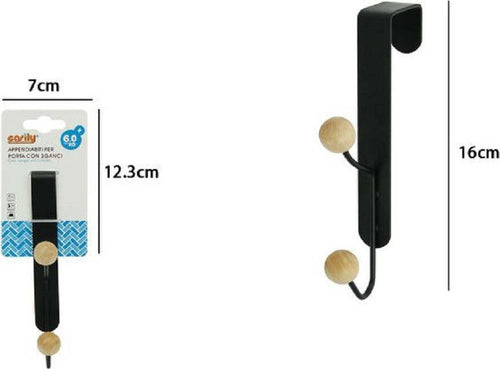 Appendiabiti Appendino Da Porta Metallo Nero Palline Legno 2 Posti Ganci 79558 Casa, arredamento e bricolage > Arredamento > Attaccapanni Trade Shop italia - Napoli, Commerciovirtuoso.it