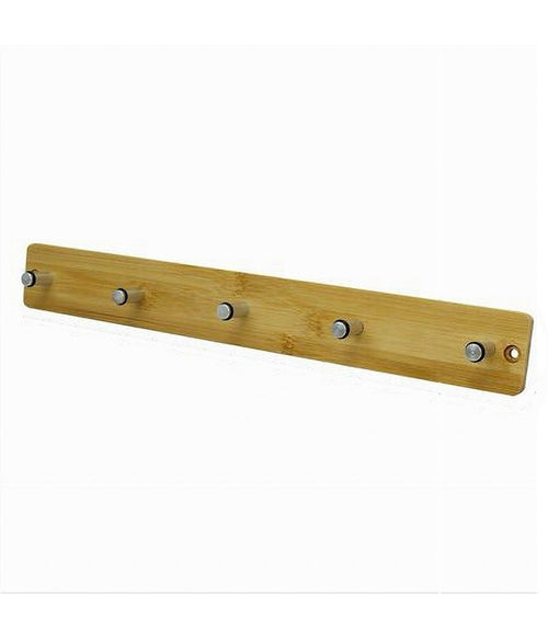 Appendiabiti Appendino Parete Metallo Legno 5 Posti Ganci Giacche Vestiti 79548