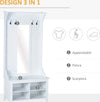 Appendiabiti-Attaccapanni-da-Terra-con-Specchio-Scarpiera-4-Ganci-Legno-80x40x170cm-Bianco-HU7831-226HU7