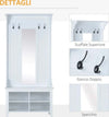 Appendiabiti-Attaccapanni-da-Terra-con-Specchio-Scarpiera-4-Ganci-Legno-80x40x170cm-Bianco-HU7831-226HU7