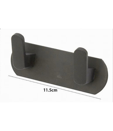 Appendiabiti Con 2 Ganci Appendino Portasciugamano Bagno Casa Cucina Nero 59736