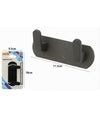 Appendiabiti Con 2 Ganci Appendino Portasciugamano Bagno Casa Cucina Nero 59736